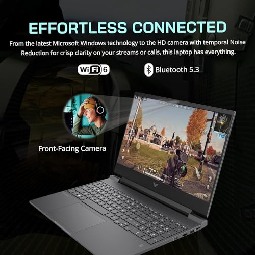 Image of HP 2023 Victus 15 Gaming Laptop, 15.6 inch FHD IPS 144Hz Display, AMD 6-Core Ryzen 5 7535HS (>i7-11800H), 32GB RAM, 1TB SSD, NVIDIA GeForce RTX 2050, Backlit Keyboard, Wi-Fi 6, Windows 11 Home