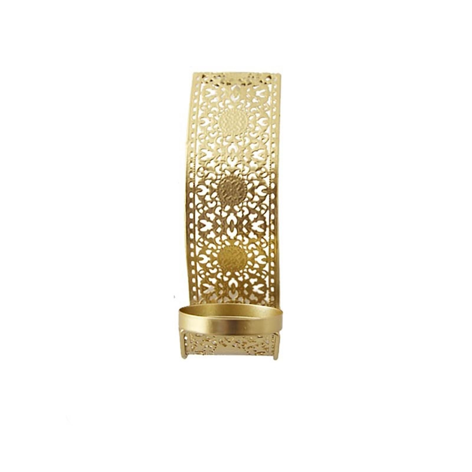 Wall Candle Sconce Holder 2pcs Openwork Wall Decoration Candle Holder Mounted(Color3)