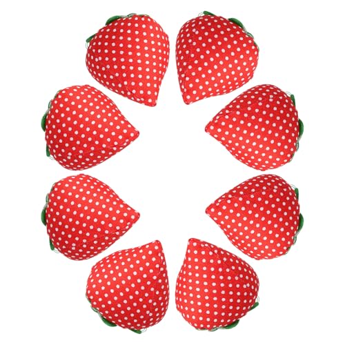 Alfileteros de fresa UKCOCO set de 8 cojines de aguja portátiles para costura