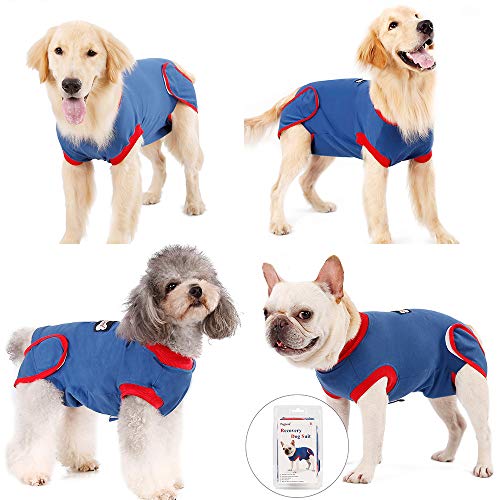 FOREYY Dog Professional Recovery Suit Abdominal Wound Protector Puppy Medical Surgical Clothes Post-Operative Vest Pet After Surgery Wear E-Collar & Cone Alternative (XS) - Thumbnail 4