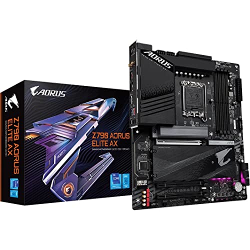 Image of GIGABYTE Z790 AORUS Elite AX LGA 1700 ATX Motherboard,Support Intel Core 14th /13th /12th Gen,DDR5,16+1+2 Power Phase,4X M.2,PCIe 5.0,USB-C 3.2,WIFI6E,2.5GbE,Q-Flash,EZ-Latch,RGB Fusion,(Pack of 6)