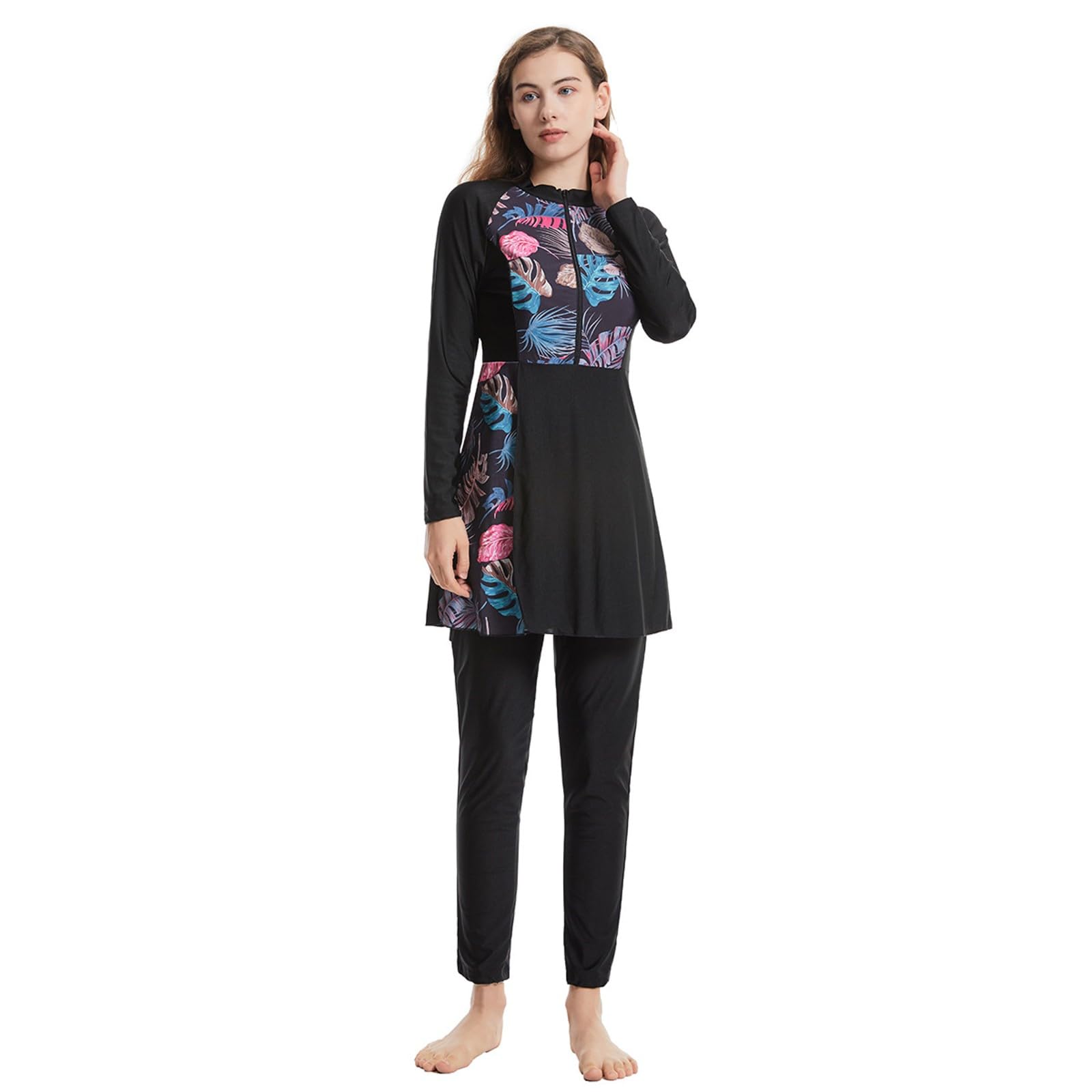Burkini Damen: Muslimische Badeanzug Sonnenschutz Große Größe Shape Swimwear Swimsuits for Women Bauchweg Push Up Bademode Schwimmanzug Slim Fit Swim Suit Badeanzüge