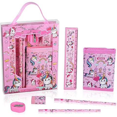 Vicloon Set de Papelería de Unicornio para Niños con Cartera Cover