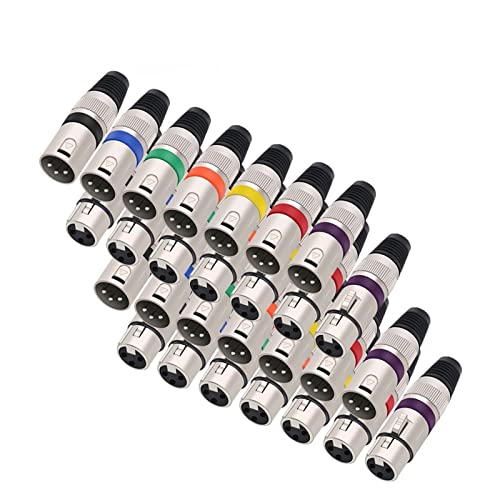 Connecteur XLR 3 pôles orange avec fiche mâle et femelle