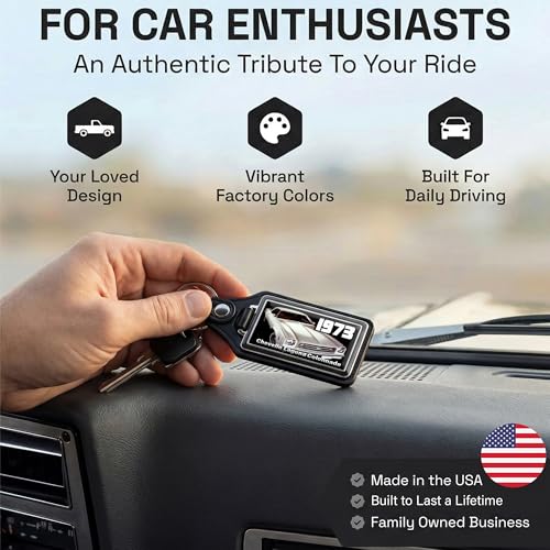 Image of Brotherhood 1973 Compatible with Chevelle Laguna Colonnade Design Key Chain Key Holder Key Ring For Men Heavy Duty Car Key Ring For Men and Women