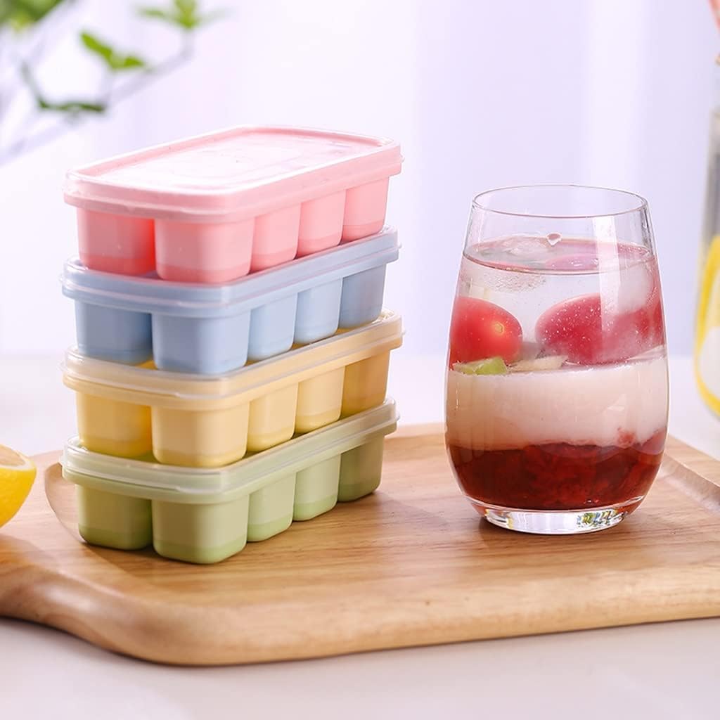 Ice Tray Refrigerator Household Soft Silicone Ice Cube Ice Maker To Make Frozen Ice Cube Grinder (Color : A)