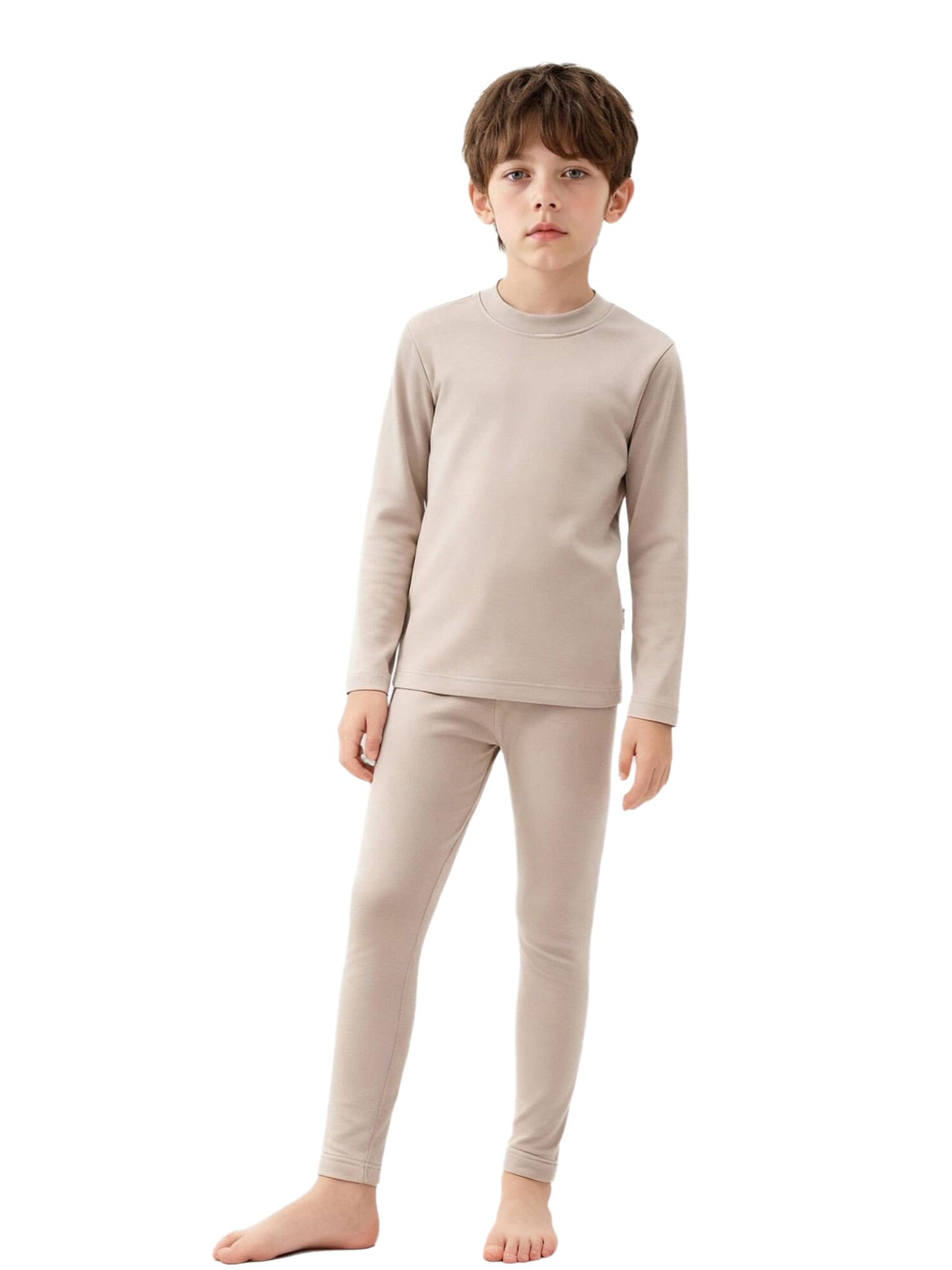 Freebily Set di Biancheria Termica Sci Bambina e Bambino Set Intimo Termico Base Layer Top Thermal T-Shirt Felpa Maglia + Leggings Pantaloni Calzamaglia Invernali