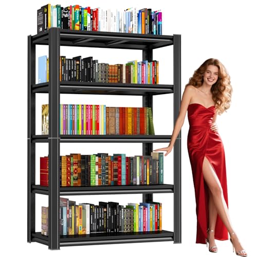 Bezuny Modern 5 - Tier Bookshelf, Adjustable Open Display Shelf