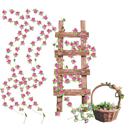 Künstliche Blumen, 2PCS Blumengirlande deko, Blumengirlande Künstlich Violett, Girlande blumen, Künstliche blume girlande, Blumengirlande für Tür, Hochzeit, Party, Wand, Heimdekoration, lang 2.2M