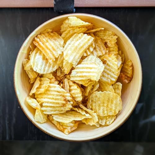 Image of Boulder Canyon Kettle Cooked Potato Chips Wavy Cut 5.25 oz. Bag Count -Crunchy Chips Cooked in 100 Great for Lunches or Snacking on the Go, Malt Vinegar & Sea Salt, Avocado Oil, 63 Ounce, (Pack of 12)