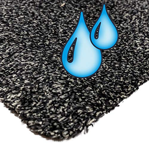 WohnDirect Magic Mat 39x58cm, Grau-Taupe-meliert - Ultra Saugstarke, Waschbare und rutschfeste Fußmatte aus Mikrofaser - Sehr dünn, passt unter Fast Jede Türe