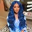 Dark Blue Glueless Lace Front Wig