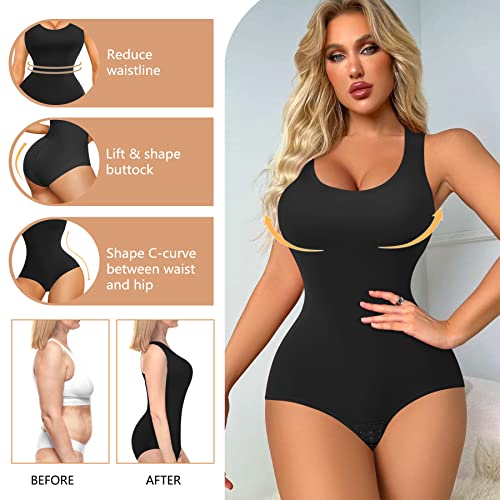 Irisnaya Shapewear Bodysuit Scoop Neck Tank Tops for Women Tummy Control Waist Trainer Vest Full Body Shaper4