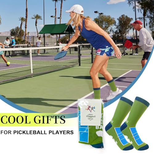 Image of KOFULL Funny Pickleball Socks, Pickleball Themed Sock, Crew /Ankle socks, Accessories Gifts for Pickleball Fan Gift, Size 6-13