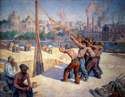 Lienzo Cuadro Pintura Murales Decor de Alta Definición Pila de tamborileros Maximilien Luce
