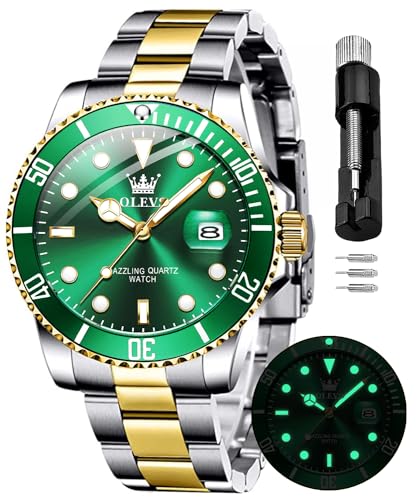 Image of OLEVS Watches for Men Quartz Fashion Business Waterproof Analog Stainless Date Week Diamond Luminous Mens Watch