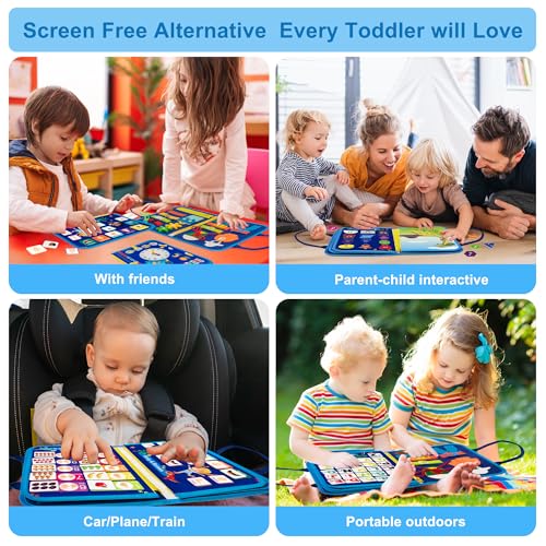 Image of Busy Board for 1 Year Old, Dinosaur Themed Busy Book Montessori Toy for Boys Age 1-4, Educational Travel Toy for Toddlers 1-3, for Learning and Sensorial Play