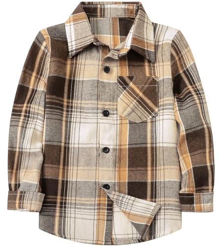 Image of Betusline Boy and Men Button Down Plaid Shirt