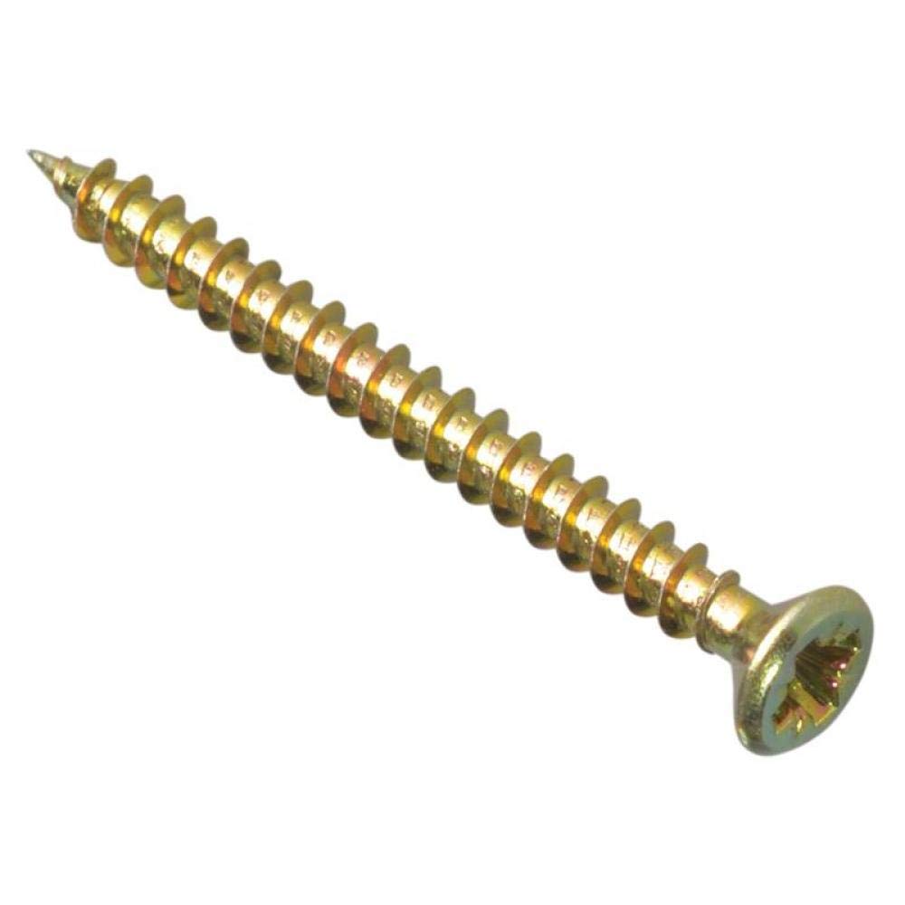ForgeFix Multi-Purpose Single Thread Screws | 3.5x50mm | Zinc Yellow Passivated | Box 200