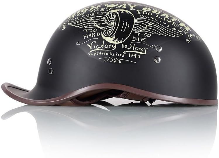 Miniatura 3 de Casco de motocicleta de cara abierta, gorra de béisbol retro, medios cascos para mujeres y hombres, para scooter, ciclomotor, gorra Street Cruiser