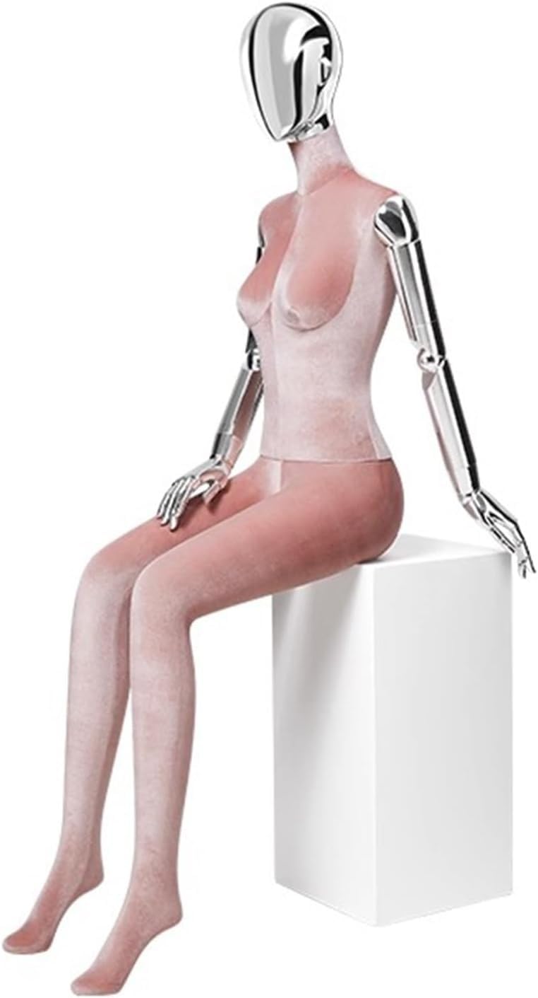 CONGRUI Tall Female Body Retail Mannequins, Detachable Torso Rotating Arms And Head, For Display Windows Boutique Stores(Pink)