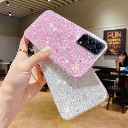 Coque antichoc Samsung S21 rose avec paillettes intégrées - 5