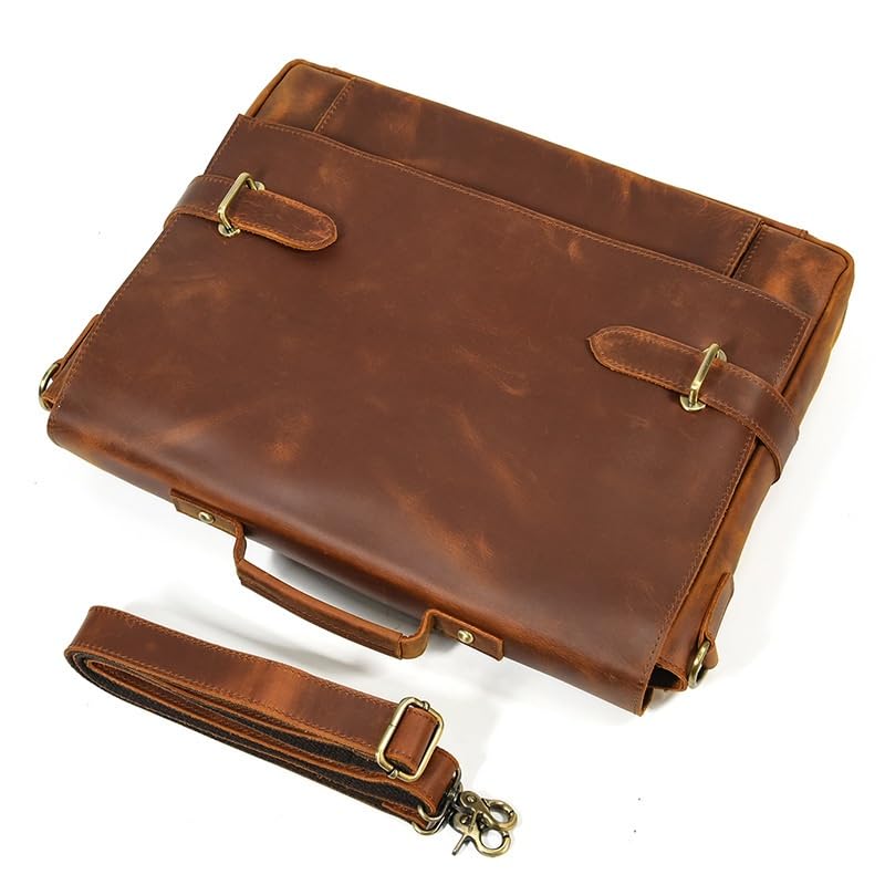 Vintage Men Portfolio Lawyer Briefcase Document Laptop Messenger Shoulder Brief Attache Case4