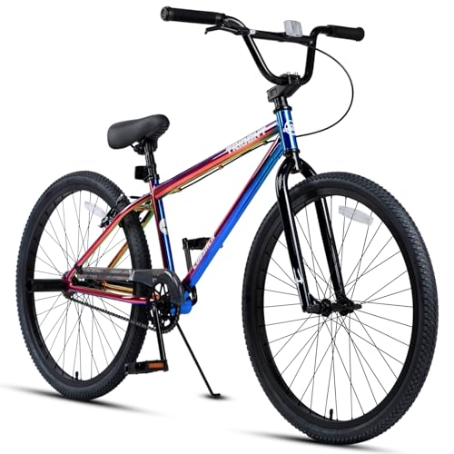 cubsala 26 Inch BMX Race Bike Bicycles Beginner-Level to Advanced Riders with 2 Pegs Trick Cycling and Professional BMX Riding, Colorful