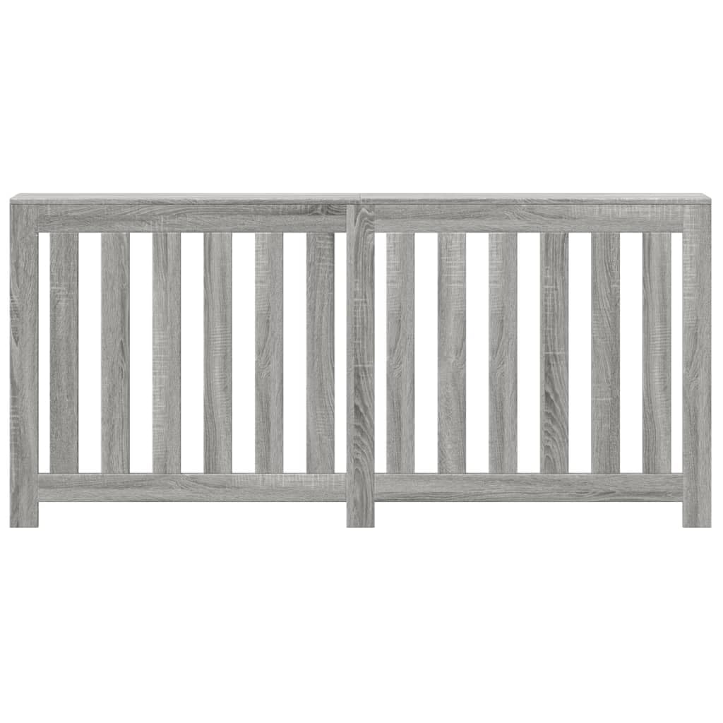 Revestimiento para radiadores Sonoma gris de madera 175 x 20 x 82 cm con diseño de lamas, práctico estante, fácil de limpiar, solución adecuada para el salón, ahorro de energía