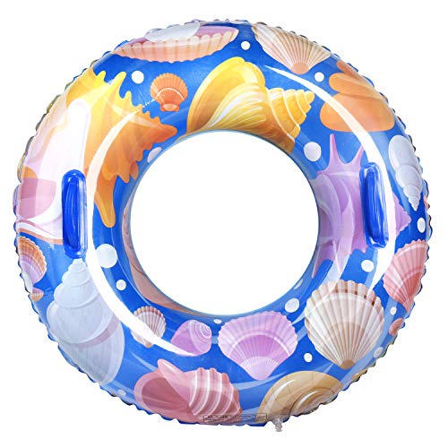 Leader Accessories Anillo de Natación, Flotador Hinchable, Rueda Hinchable de Piscina, Inflable Balsa Flotante, Juguete de Fiesta de Playa Verano al Aire Libre para Adultos Niños (Concha, 90cm)