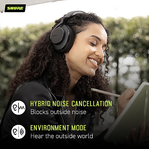 Image of Shure AONIC 50 Gen 2 Wireless Noise Cancelling Headphones, Premium Studio Sound, Bluetooth 5, Customizable EQ, 45-Hour Battery, Over-Ear, Black