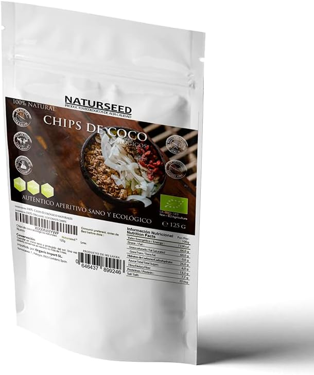 Naturseed - Organic Coconut Chips 250gr - No Sugar Added, 100% Natural, Without additives or preservatives.