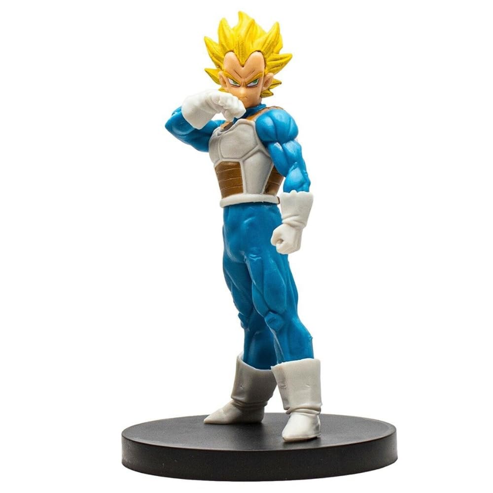 Blue Aura Vegeta Action Figure Height - 21CM for Anime Fans Collectible Multi Color PVC Material (Vegeta Blue Stand)