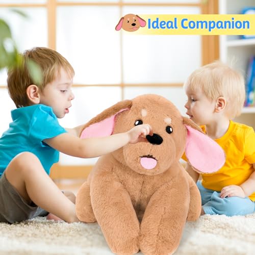 shownicer Gewichtstiere Hund 2,2 KG Gewichtetes Kuscheltier Hund Stofftier Großes Plüschtier XXL Golden Retriever Plüsch Kissen Spielzeug Geschenk für Erwachsene Kinder 3+ Jahre (Hund, 65cm)
