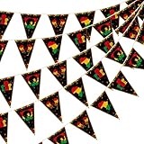 5 Pcs HESTYA Black History Month Pennant Banner, Premium Cardstock African American Heritage Month Triangle Flag Bunting, BHM Party Supplies Black History Wall Decor for School Office