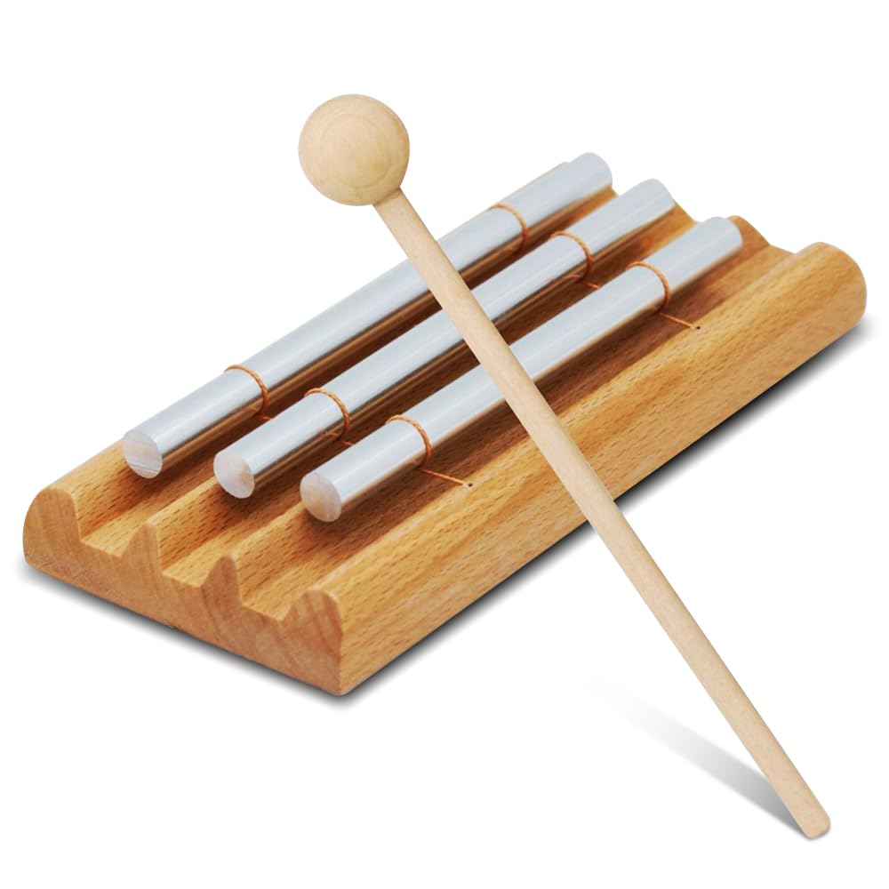 Energy Chime, 3 Ton Klangstab, Chime Klangstab mit HolzschläGel, Holz Hand Glockenspiel für Yoga Meditation FrüHerziehung Musical Lehrer Klassenzimmer Management Tool