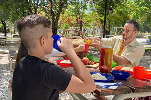 image for Wealers Camping Mess Kit, 16-Piece Dinnerware Set with Sporks, Plates,