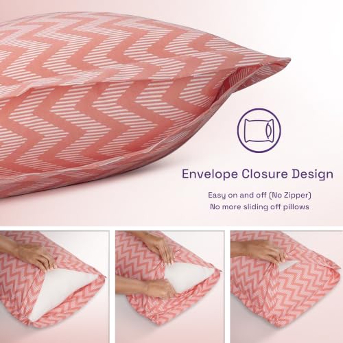 Image of Wakefit 100% Cotton Pillow Cover Set of 2 | 200 TC Soft & Breathable Pillow Cases | King Size 19 x 36 Inch | Skin Friendly, Durable & Gentle Machine Washable | Bekky