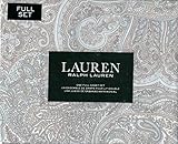 Lauren Ralph Lauren Coral Beach Paisley Gray Full 4 Pc Sheet Set tan White Blue