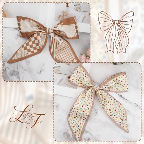 4PCS Cute Scarf Handbags, Women Head Neckerchief Purse Scar, Fashion Neckerchief Neckband for Women Wrap Fashion Gifts, Band Narrow Scarves Ribbon Satin Head Scarf4