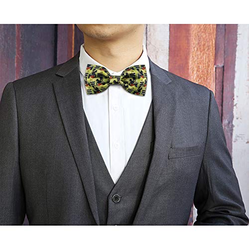 Image of GUUNIEE Men's Satin Silk Racehorse Bow Ties Pre-tied Solid Horse Racing Bowtie