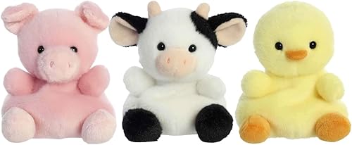 Aurora Palm Pals - Juego de tres - Vaca cariñosa cerdo mago y pollito Betsy vacacerdopollo