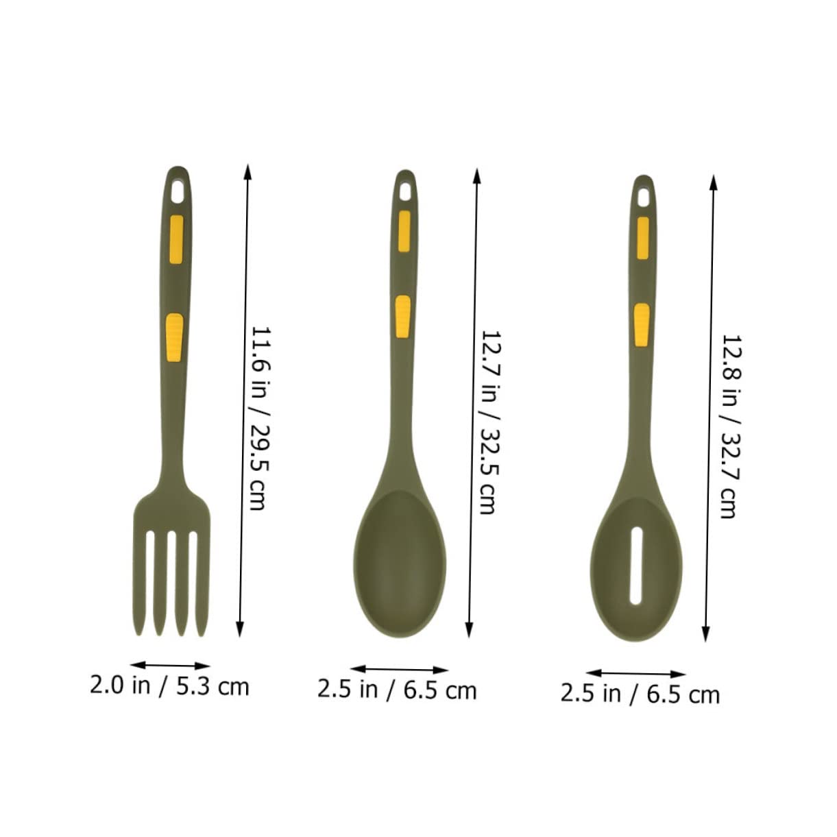 Garneck Set of Kitchen Pasta Fork Ladle Spoon Silverware Silicone Utensils Reusable Cooking Forks