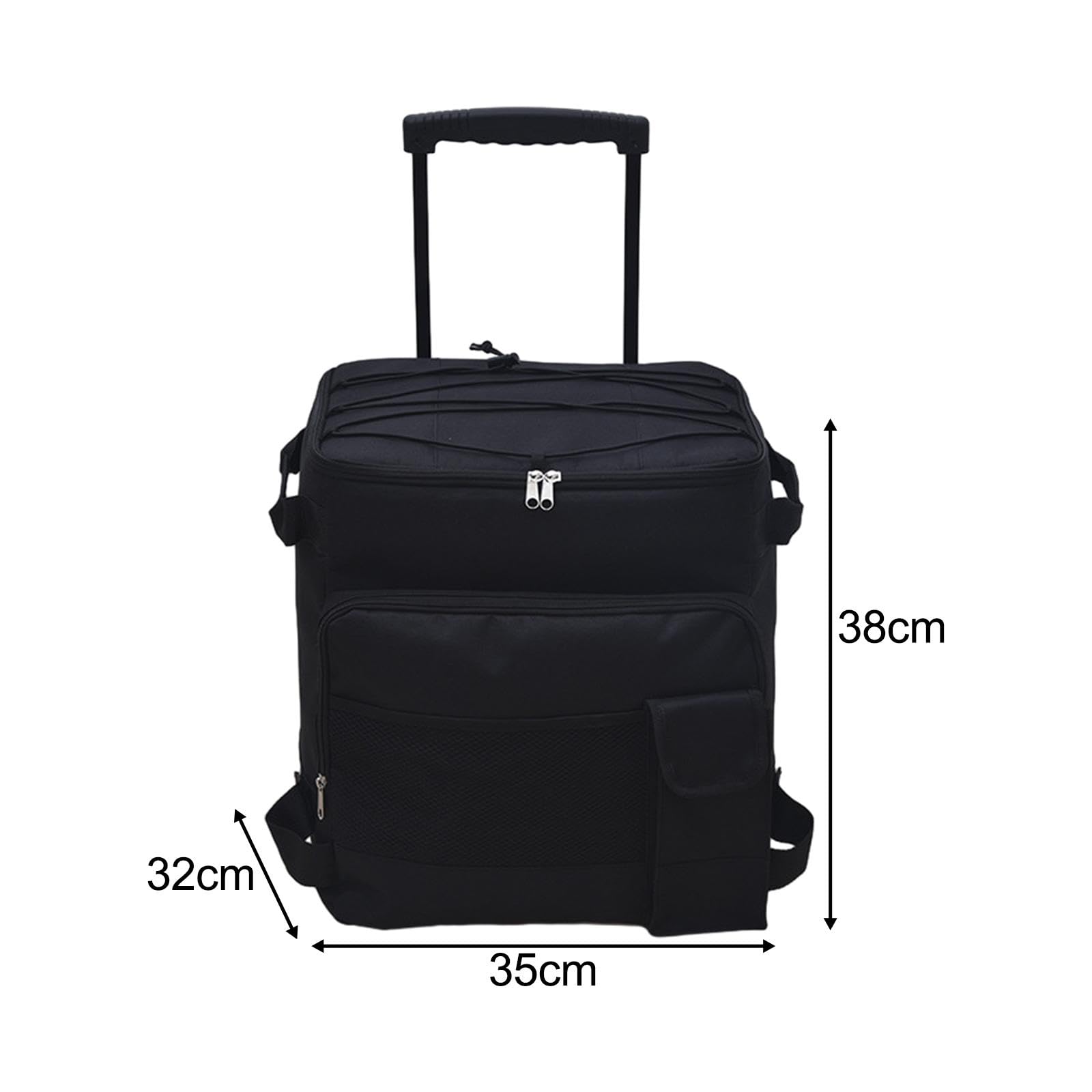 Homyl Rolling Tasche auf Rädern Kühlbox Isoliertasche Faltbar Leicht mit Ziehgriff Und Separatem Aufbewahrungsfach für Strand Wandern Outdoor Familie