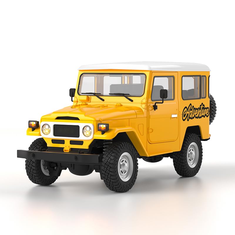 wheelfun HG 4X4 RC Off-Road Vehicles Electric Crawler Car 1/16 FJ40 Climbing Truck Model Motor ESC Servo Light Sound Smoking Unit 2.4G Remote Controller Yellow