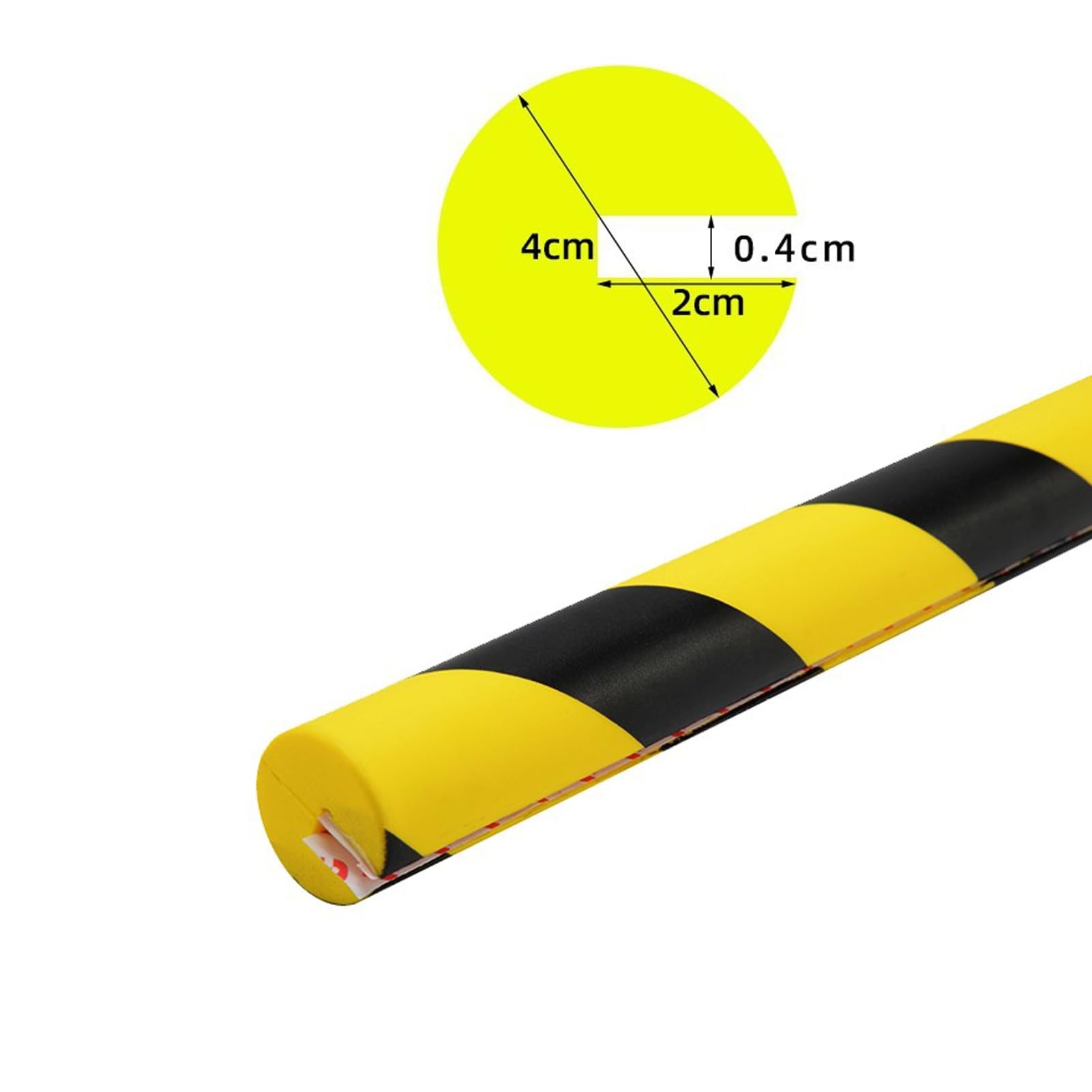 Protector De Bordes De Espuma De 39", Protectores De Esquinas Autoadhesivos En Forma De U De Alta Visibilidad con Rayas Negras Y Amarillas, Bordes De Seguridad Industriales(Round U-Shaped 01,5PCS)
