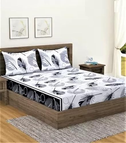 Image of Generic Reversible Cotton Double Bed Fitted Elastic Bedsheet (Multicolor, Pack of 1) - TB0050