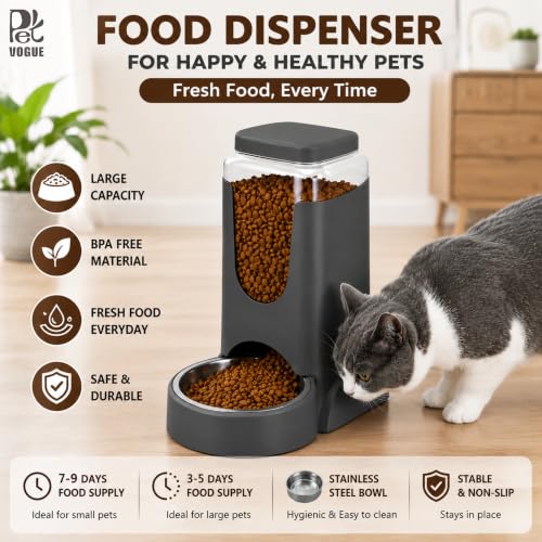 Image of PetVOgue Automatic Dog Feeder Gravity Cat Food Dispenser Large Capacity Self Feeding Pet Food Bowl for Puppy Kitten Rabbit