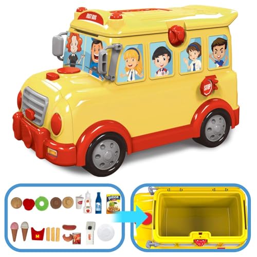 BAKAJI 8054317258663 Schoolbus Fast Food 3 in 1 Functional Scanner 44 x 45 x 22,5 cm, Mehrfarbig