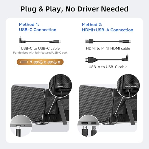 Image of ROYY 14.2 inch Laptop Screen Extender, Portable Laptop Monitor 180 Rotation, FHD 1080P IPS Dual Screen, One Cable Plug & Play, Extra Compatible with Windows /Mac /Android /Switch /PS Fits 13 inch-17 inch Laptops